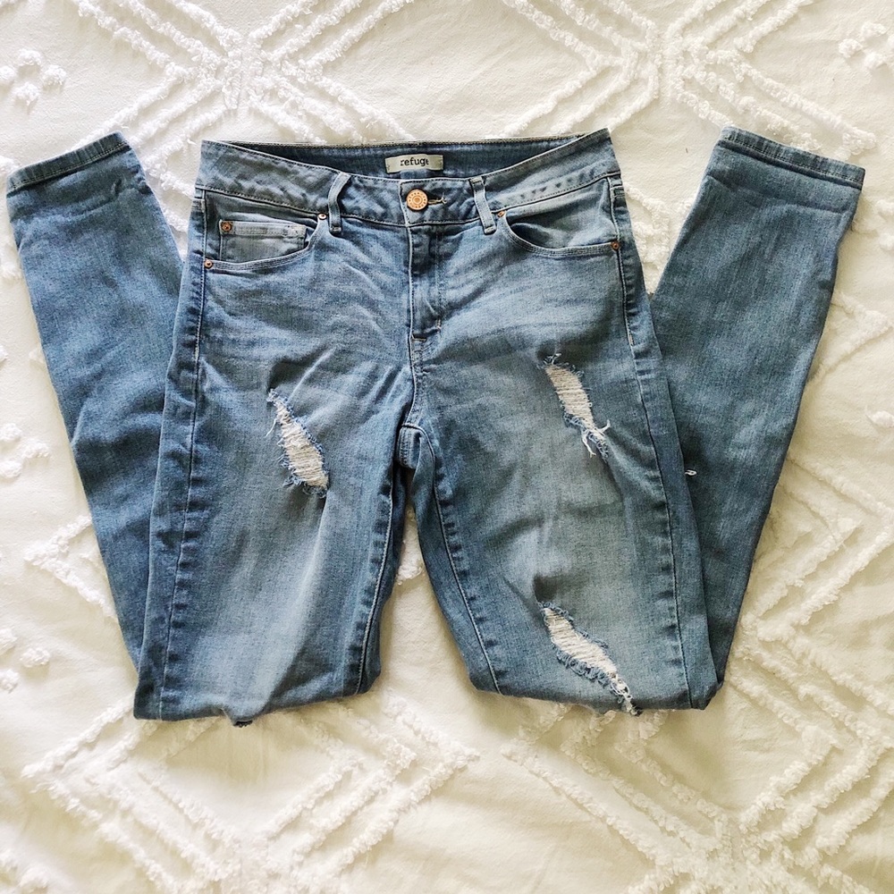 Refuge Skinny Ripped Distressed Denim Jeans Size 6